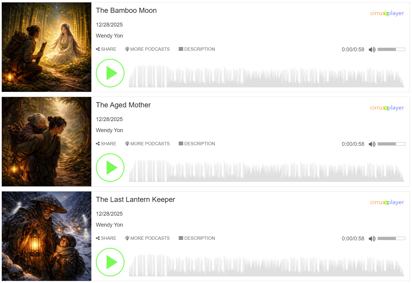 Cirrus Wave Podcast Player with waveform controls