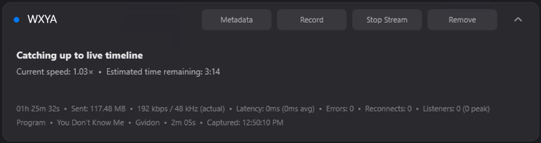 Cirrus Console auto gain control and AI audio processing panel
