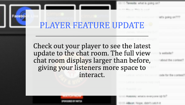 Player Feature Update - Larger Chat Room